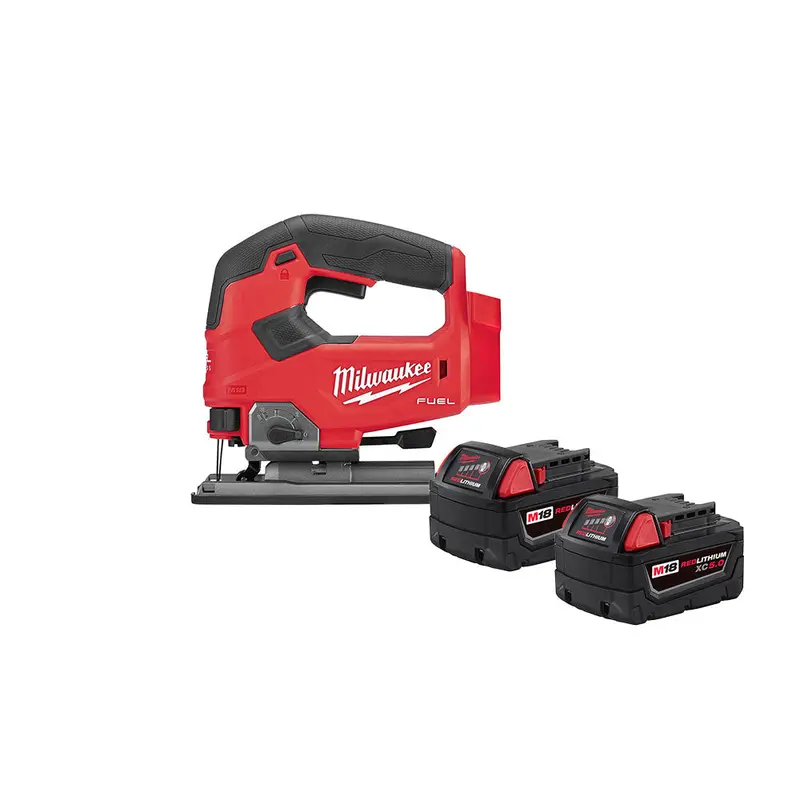 Milwaukee 48-11-1852Js M18 18V 5Ah 2-Pack Batteries W/ M18 Fuel Jig Saw 1