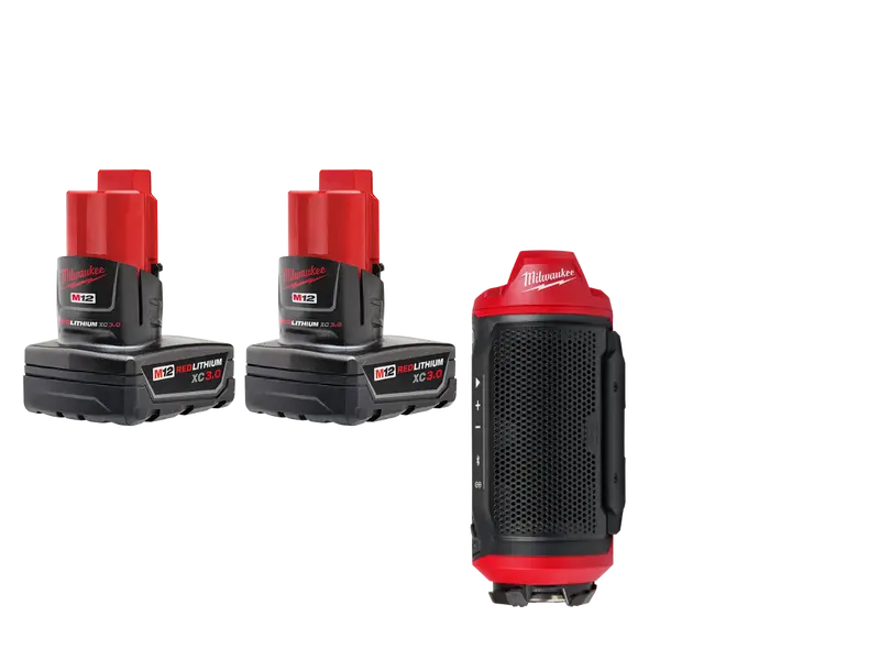 Milwaukee 48-11-2412Spk M12 12V Redlithium Xc Battery - 2 Pk W/ Speaker 1