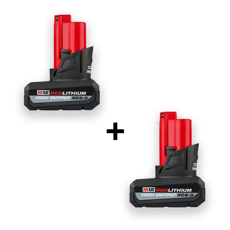 Milwaukee 48-11-2450X2 M12 12V High Output Xc 5Ah Battery - 2 Pk 1