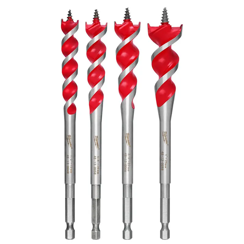 Milwaukee 48-13-0400 6-1/2" Speed Feed Wood Bit Set W/ Double Wing Spurs - 4 Pc 1