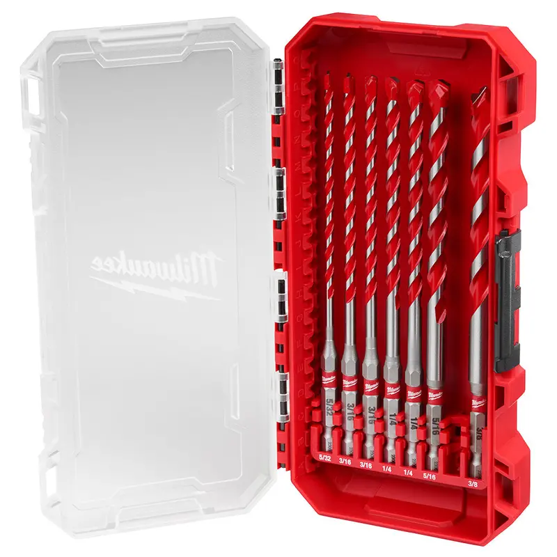 Milwaukee 48-20-9052 Shockwave Hex Shank Carbide Hammer Bit Kit - 7 Pc 1
