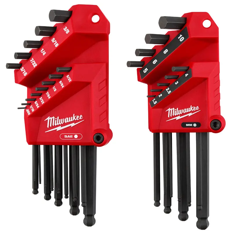 Milwaukee 48-22-2187 22-Key Ball End L-Key Set - Sae/Metric 1