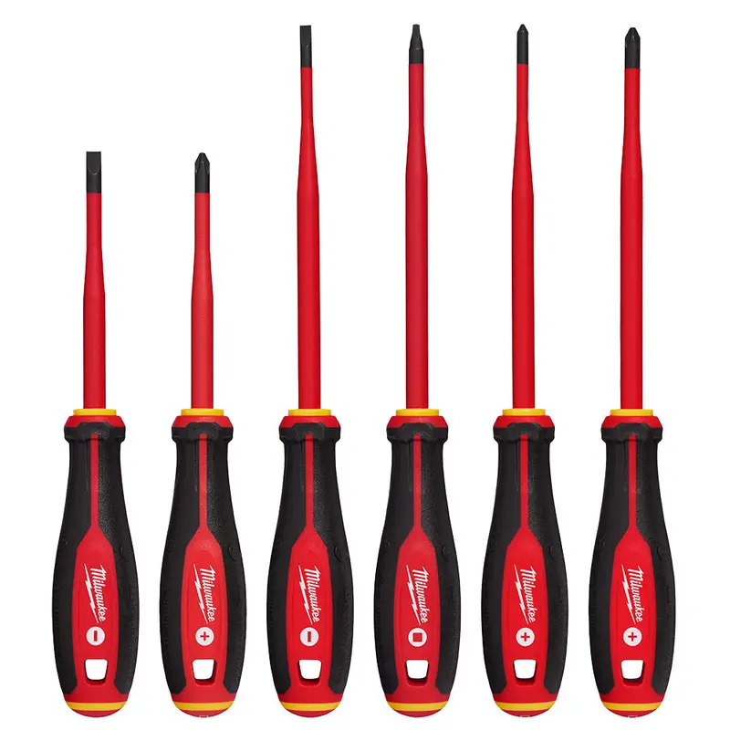 Milwaukee 48-22-2206 1000V Insulated Slim Tip Screwdriver Set - 6 Pc 1