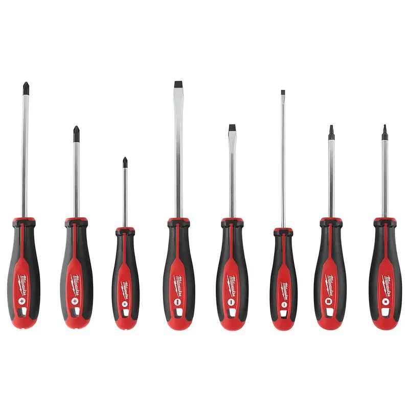 Milwaukee 48-22-2718 Hex Wrench Ready Magnetic Tips Screwdriver Set W/ Sq - 8Pc 1