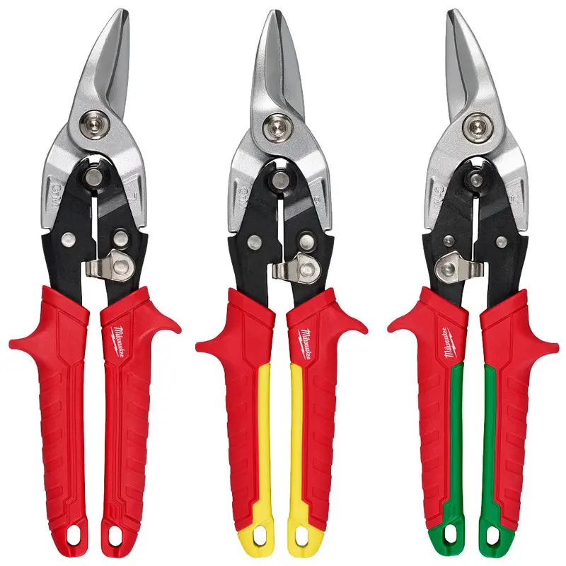Milwaukee 48-22-4563 Durable Aviation Snip Set W/ Color Coded Handles - 3 Pc 1