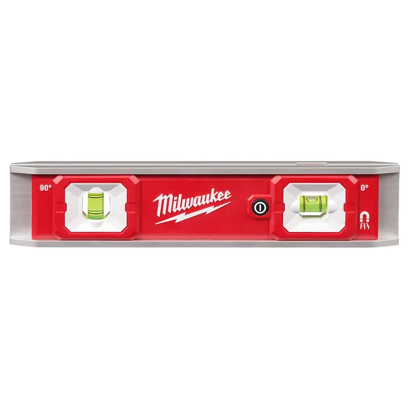 Milwaukee 48-22-5105 9" Durable High Contrast Torpedo Level W/ Lighted Vials 1