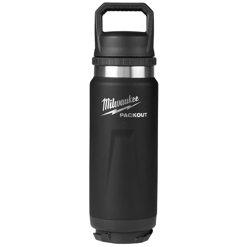 Milwaukee 48-22-8396B Packout 24 Oz Black Insulated Bottle With Chug Lid 1