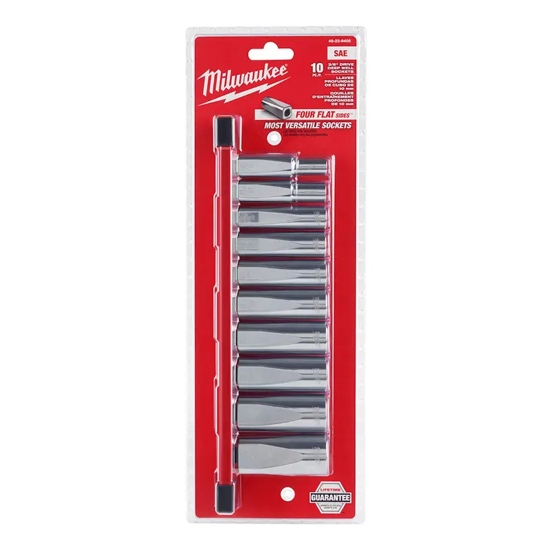 Milwaukee 48-22-9405 3/8" Drive Deep Well Sae Socket Set - 10Pc 1
