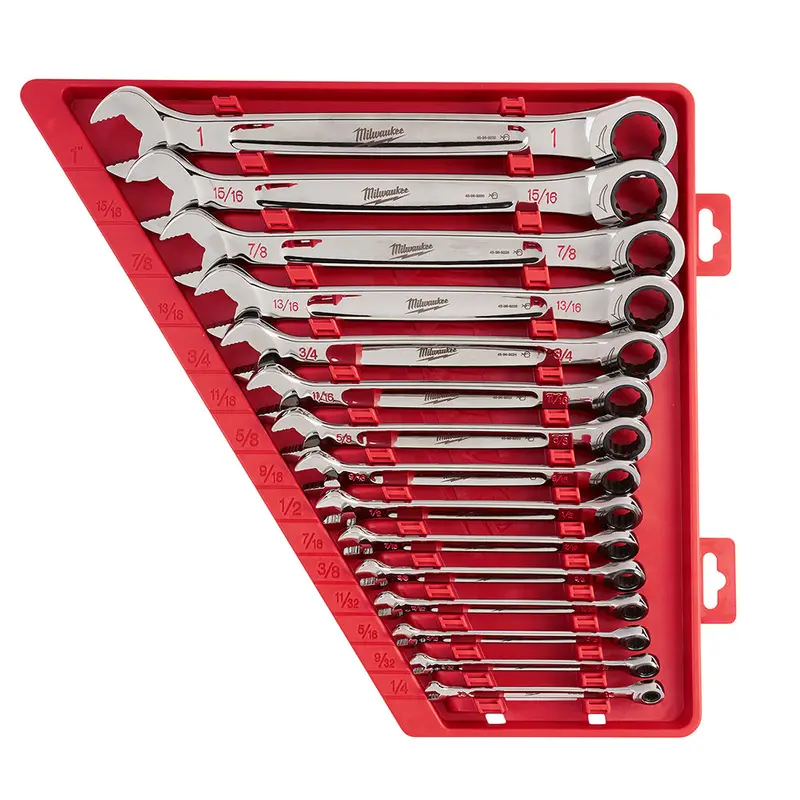 Milwaukee 48-22-9416 Durable Sae Ratcheting Combination Wrench Set - 15Pc 1