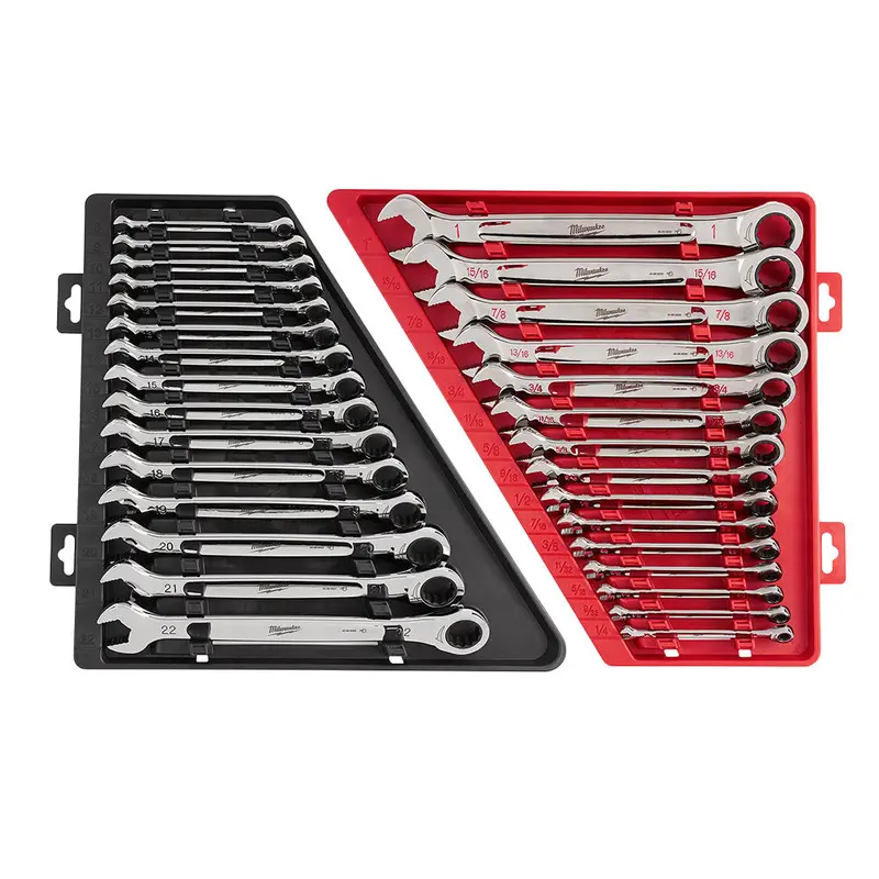 Milwaukee 48-22-9416P Ratcheting Combination Wrench Sae / Metric Set - 30 Pc 1