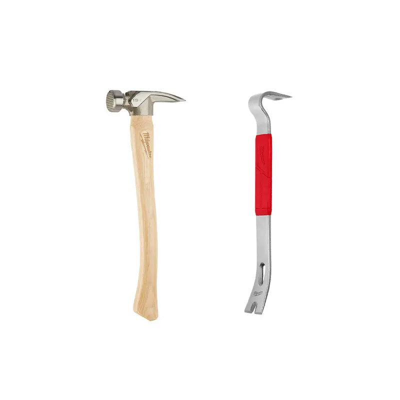Milwaukee 48-22-9419 19Oz Framing Hammer W/ 15" Pry Bar 1
