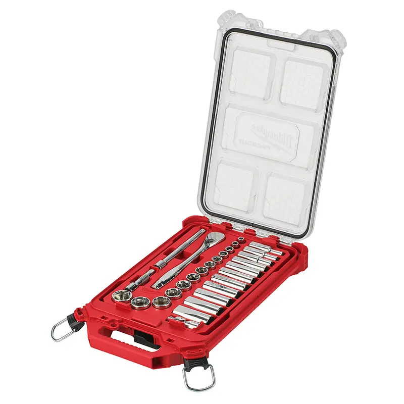 Milwaukee 48-22-9481 3/8” Ratchet Sae Mechanics Tool Set W/ Packout Case - 28Pc 1
