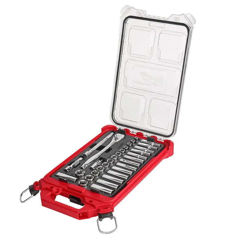 Milwaukee 48-22-9482 3/8” Ratchet Metric Socket Set W/ Packout Case - 32Pc 1
