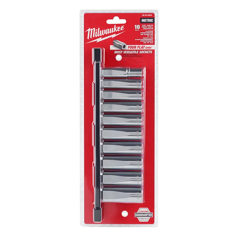 Milwaukee 48-22-9505 3/8" Drive Deep Well Metric Socket Set - 10Pc 1