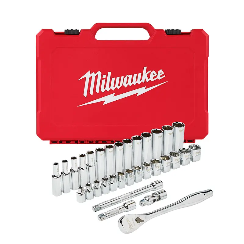 Milwaukee 48-22-9508 3/8-Inch Drive Durable Metric Ratchet And Socket Set - 32Pc 1