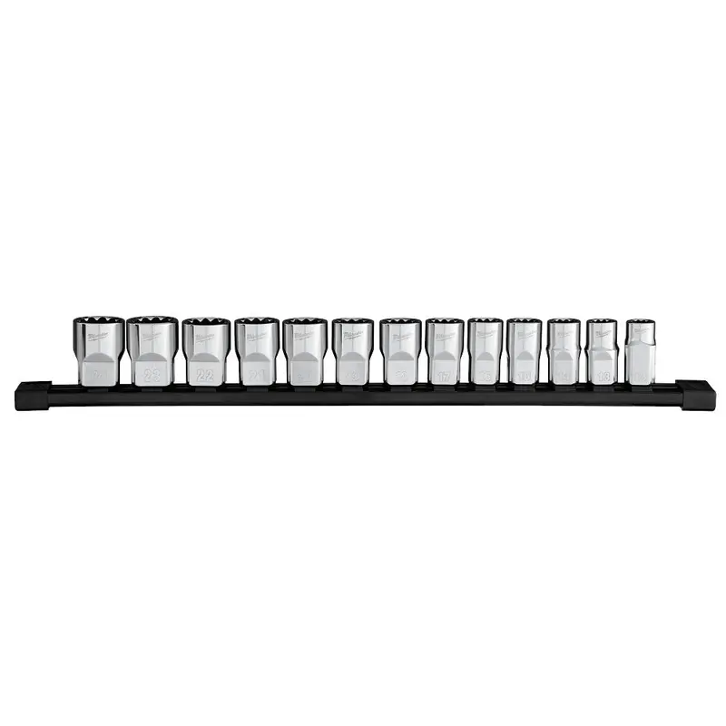 Milwaukee 48-22-9522 1/2" Drive 12-Point Metric Socket Set - 13 Pc 1