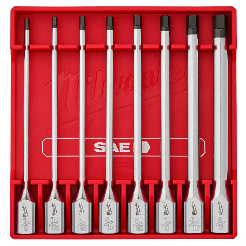 Milwaukee 48-22-9546 3/8" Drive Long Hex Bit Socket Set - Sae - 8 Pc 1