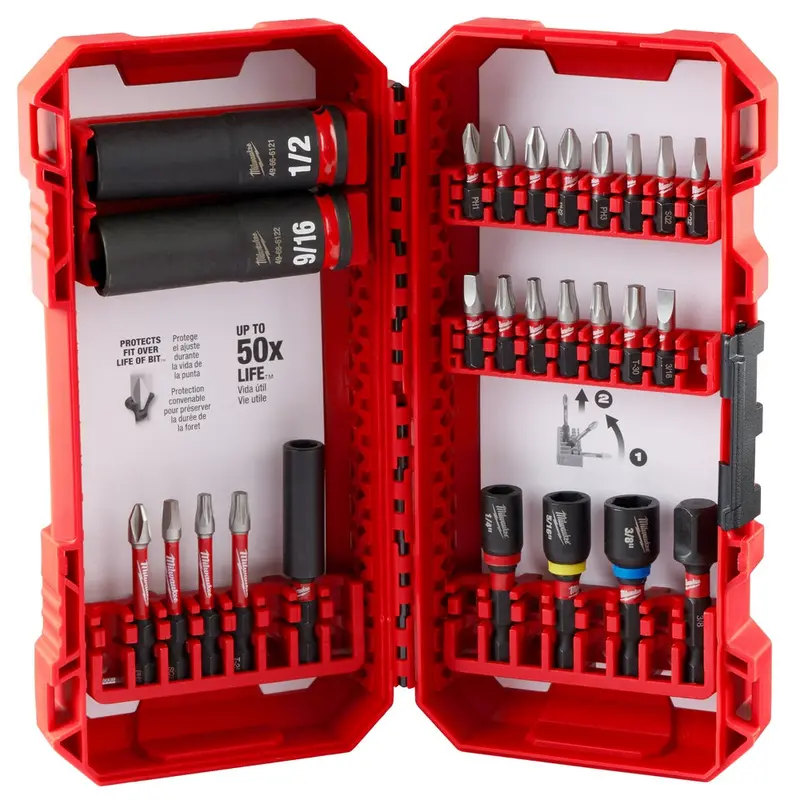 Milwaukee 48-32-4408 Optimized Shockzone Steel Impact Drive & Fasten Set - 26Pc 1