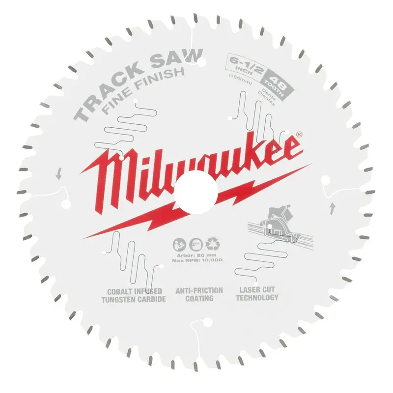 Milwaukee 48-40-0627 6-1/2" 48T Anti Friction Fine Finish Track Saw Blade 1