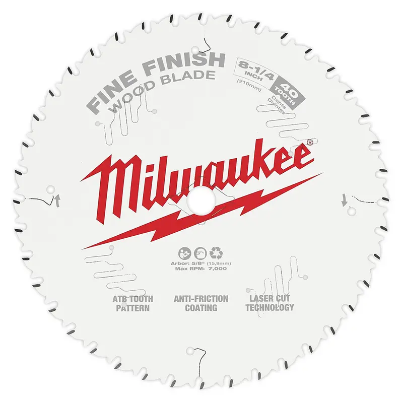 Milwaukee 48-40-0822 8-1/4-Inch 40-Tpi Carbide Fine Finish Circular Saw Blade 1