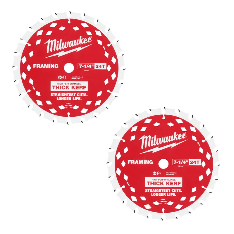 Milwaukee 48-40-2740X2 7-1/4" 24T Thick Kerf Framing Circular Saw Blade - 50 Pk 1