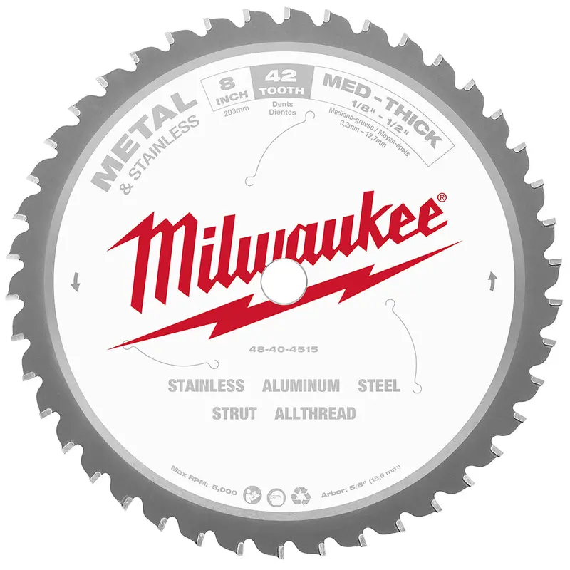 Milwaukee 48-40-4515 8-Inch 42-Tpi Durable Metal Cutting Circular Saw Blade 1