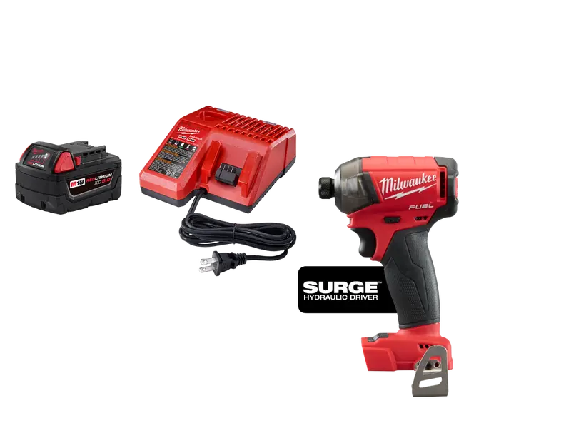 Milwaukee 48-59-1850Sur M18 18V Redlithium Xc5.0 Starter Kit W/ Impact Driver 1