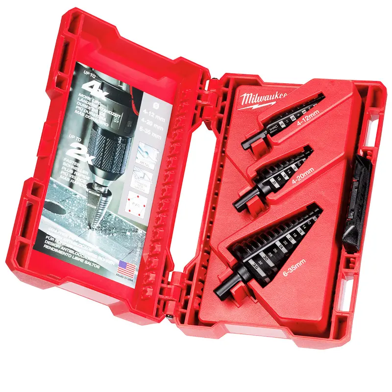 Milwaukee 48-89-9399 3 Piece Metric Step Drill Bit Set 1