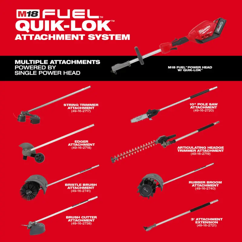 Milwaukee 49-16-2720 M18 Fuel 18V 10-Inch Quik-Lok Pole Saw Attachment 2