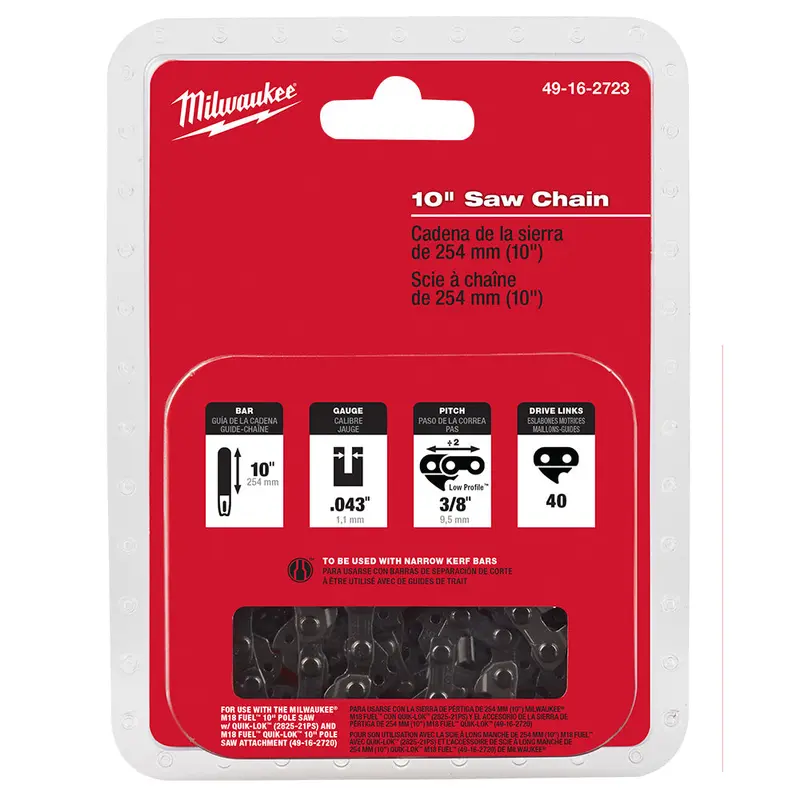 Milwaukee 49-16-2723 10-Inch Quik-Lok Pole Saw Replacement Saw Chain 1