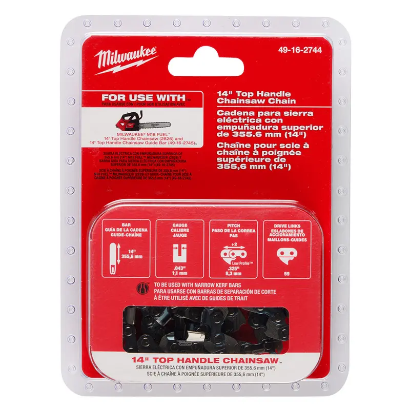 Milwaukee 49-16-2744 14" Top Handle Chainsaw Chain For M18 Fuel 14" Chainsaw 1