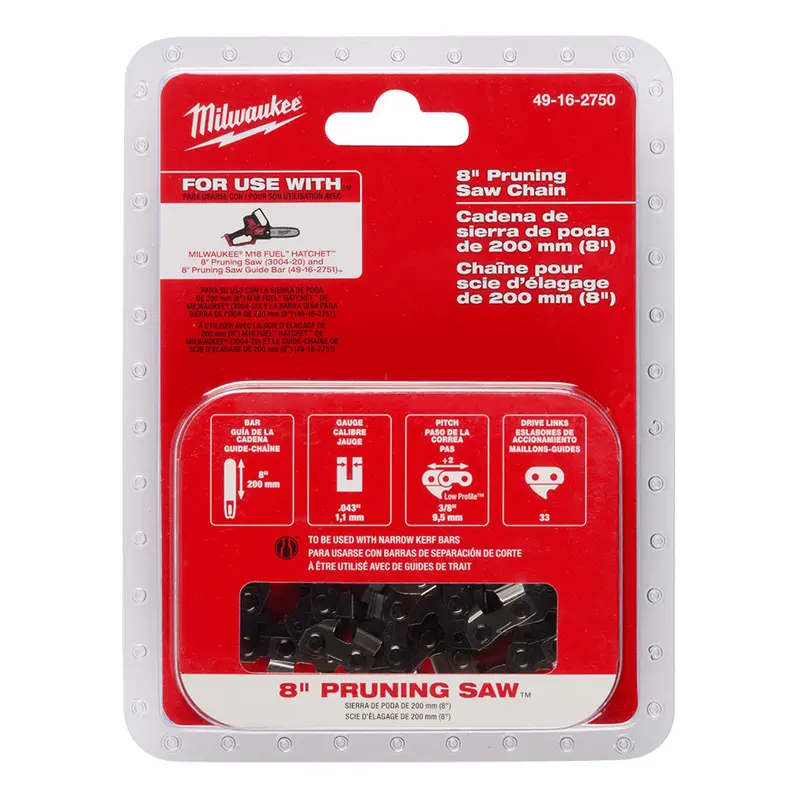 Milwaukee 49-16-2750 8" Pruning Saw Chain For M18 Fuel Hatchet Pruning Saw 1
