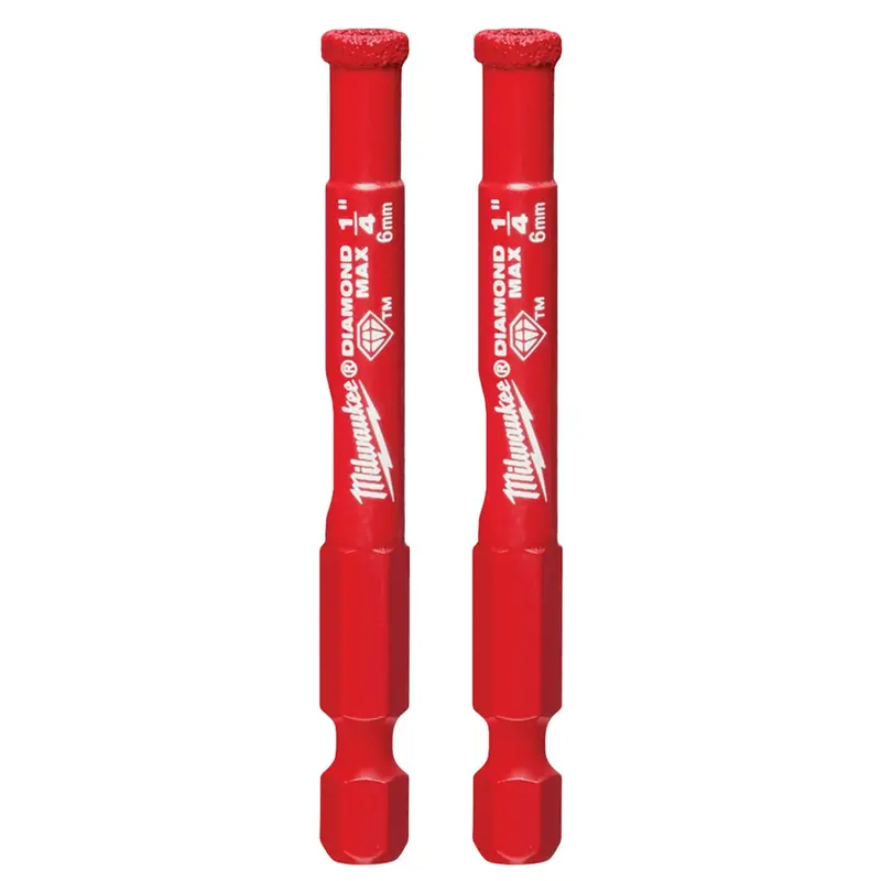 Milwaukee 49-56-0501 Diamond Max 1/4" Diamond Grit Hole Saw Bit Set - 2 Pk 1