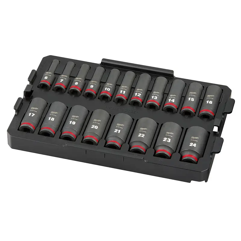Milwaukee 49-66-6816 Shockwave 3/8” Impact Duty Socket Mm Tray Set - 19 Pc 1