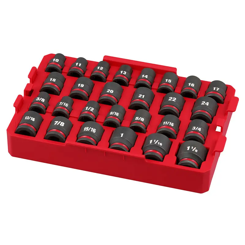 Milwaukee 49-66-6819 Shockwave 1/2” Impact Duty Socket Sae Tray Set - 27 Pc 1