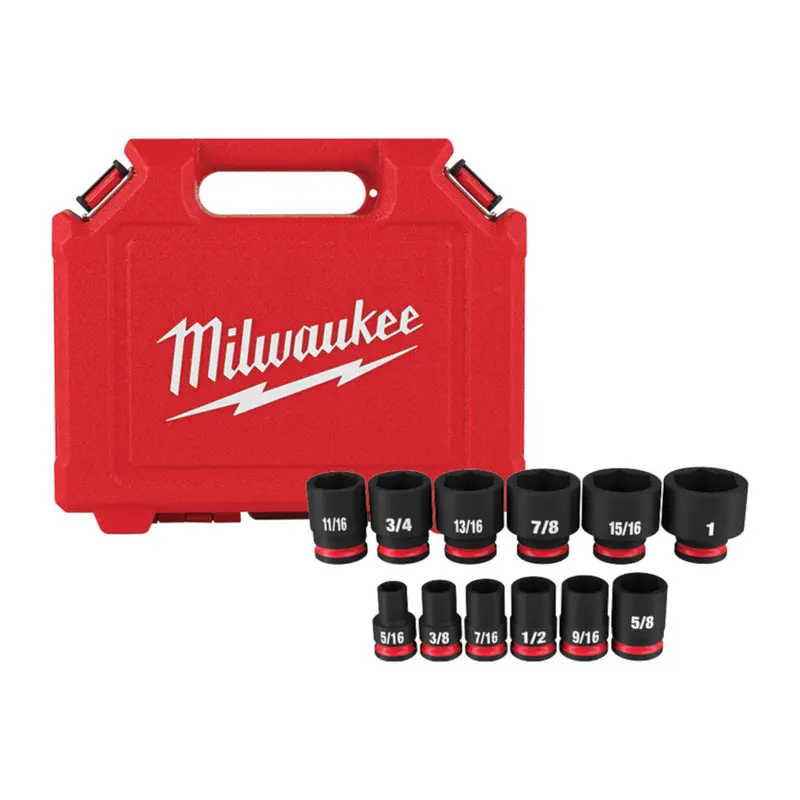 Milwaukee 49-66-7005 3/8" Drive Sae Standard 6 Point Impact Socket Set - 12 Pc 1