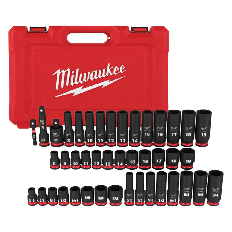 Milwaukee 49-66-7009 Shockwave 3/8" Impact Duty Sae/Metric Socket Set - 43 Pc 1