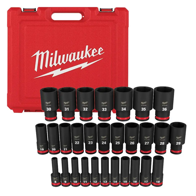 Milwaukee 49-66-7015 Shockwave 1/2" Drive Metric 6 Point Impact Socket Set -29Pc 1
