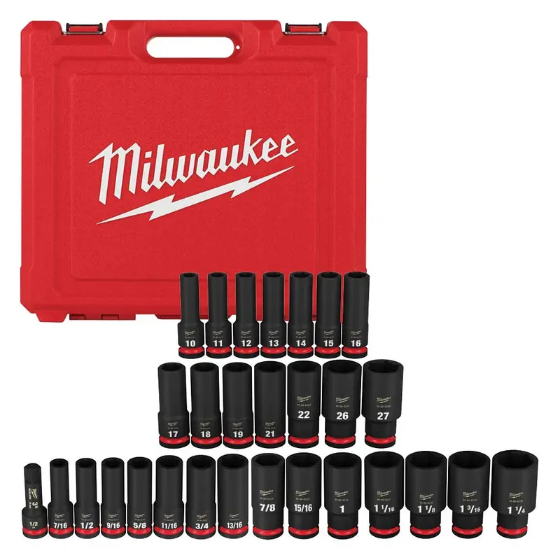 Milwaukee 49-66-7016 Shockwave 1/2" Impact Duty Sae/Metric Socket Set - 29 Pc 1