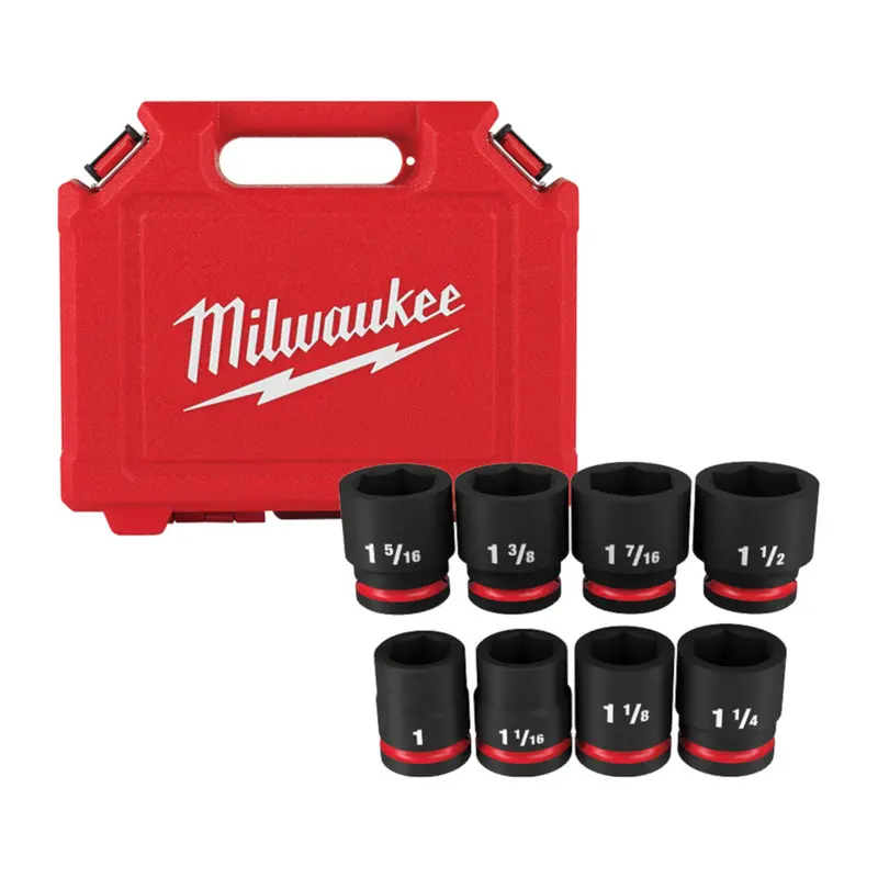 Milwaukee 49-66-7017 3/4" Drive Sae Standard 6 Point Impact Socket Set - 8 Pc 1