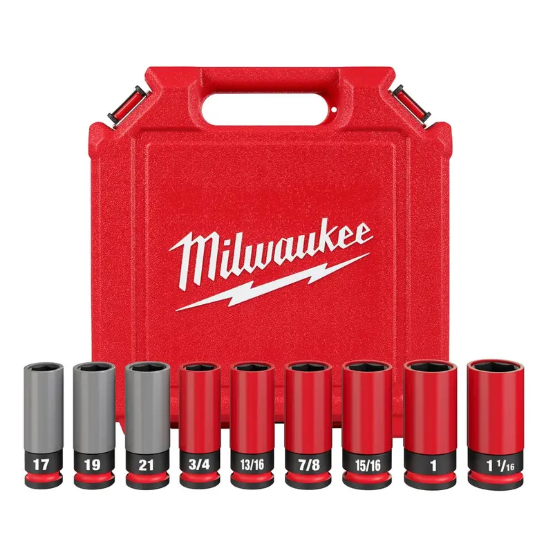 Milwaukee 49-66-7832 Shockwave 1/2" Sae/Metric Lug Nut Wheel Socket Set - 9 Pc 1
