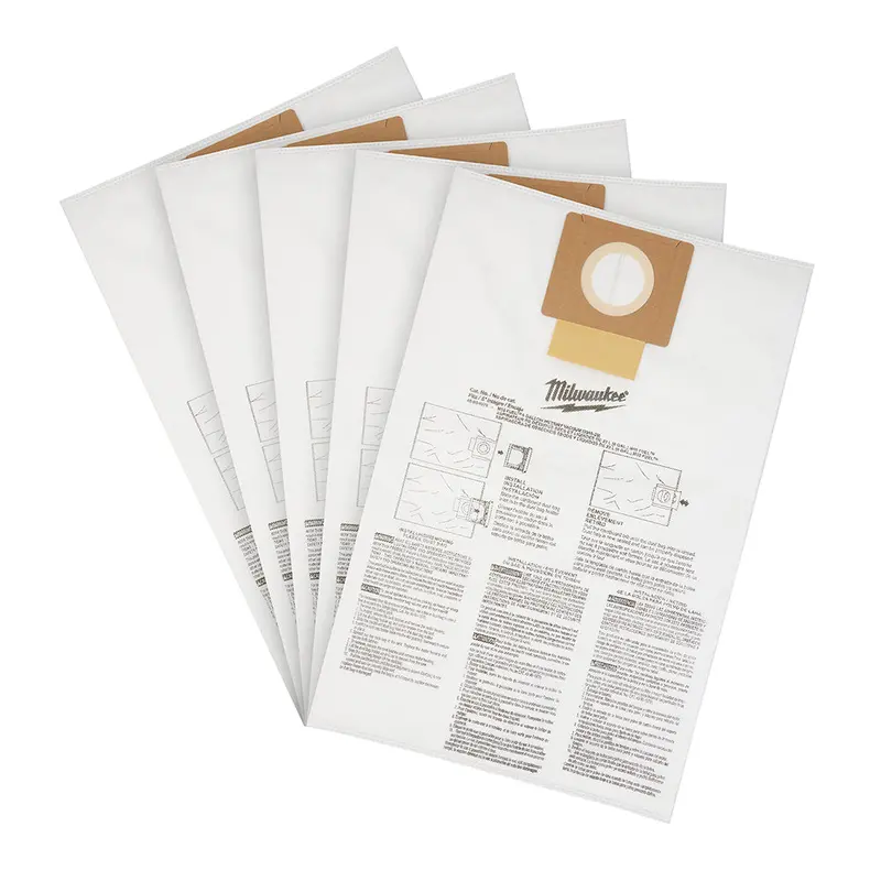 Milwaukee 49-90-1979 6 Gallon Vacuum Fleece Dust Bags - 5 Pk 1