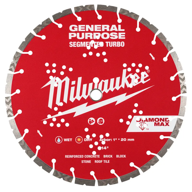 Milwaukee 49-93-9014 14" Diamond Max Segmented Turbo General Purpose Blade 1