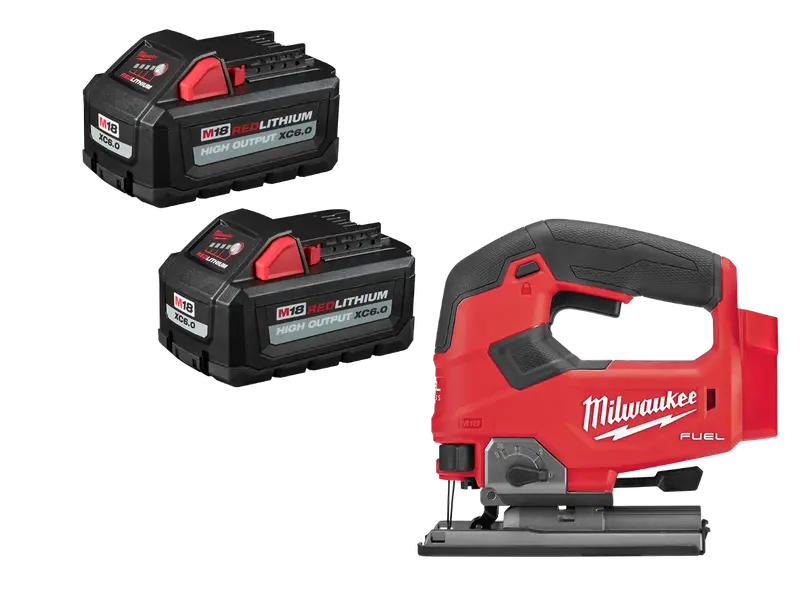 Milwaukee M18 D Handle Jig Saw W/ Redlithium High Output Xc6.0 Battery - 2 Pk 1