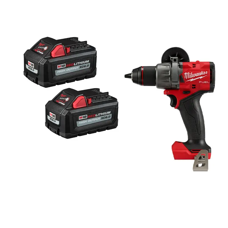 Milwaukee M18 Hammer Drill W/ Redlithium High Output Xc6.0 Battery - 2 Pk 1