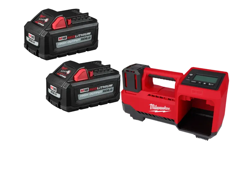 Milwaukee M18 Tire Inflator W/ Redlithium High Output Xc6.0 Battery - 2 Pk 1
