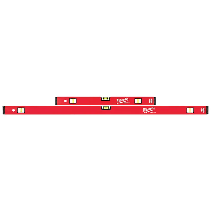 Milwaukee Mlcms48 24/48-Inch Durable Aluminum Redstick Compact Box Level Set 1
