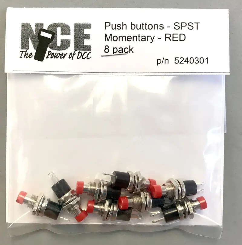 Nce - 524-301 - Spst Momentary Push Buttons - Red - 8Pc 1