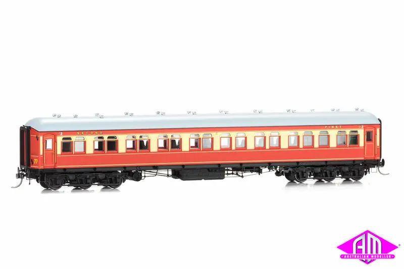 Ncr - 4 Passenger Car Set - Red & Cream - Weathered (Ho Scale) 1