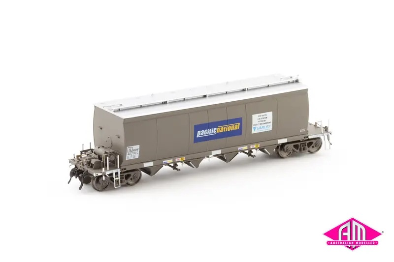 Nghf Grain Hopper With Ground Operated Lids, Pacific National Wagon Grime With Pn/Varley Logos & Gol - Single Car (Ngh-64) Ho Scale 1